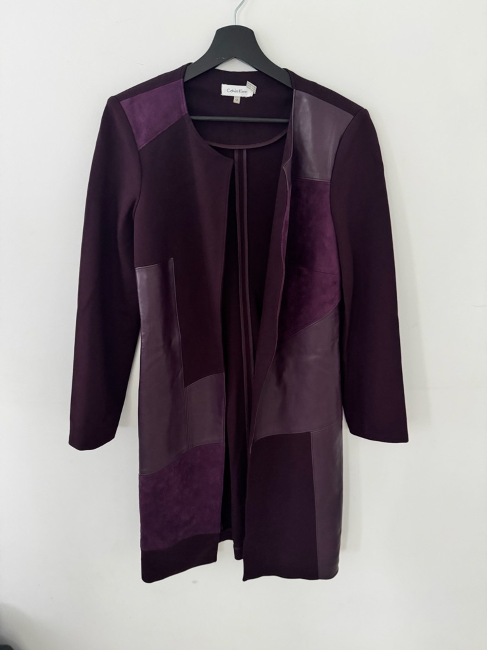 Calvin Klein Women's Patchwork Trench Coat in Deep Plum